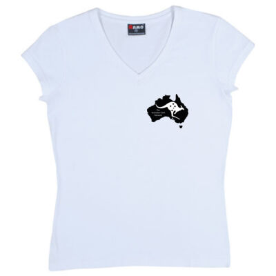 Womens V-Neck. Twin Logo Thumbnail
